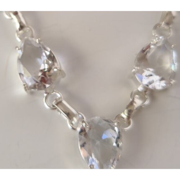 Sparkling Crystal Necklace - Sterling Silver Statement Jewelry - Picture 4 of 7
